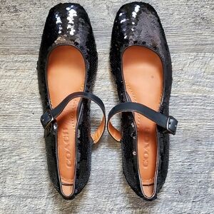 Black Coach Mary Jane With Sequins